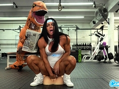 Camsoda – hot milf stepmom fucked by Trex in real gym sex